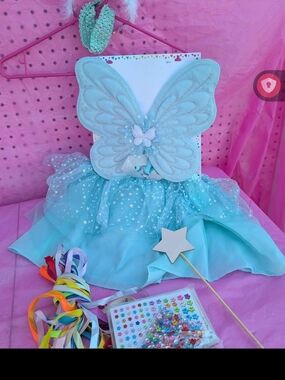 Claire's Aqua/Turquoise Fairy Costume Set with Wings and Wand